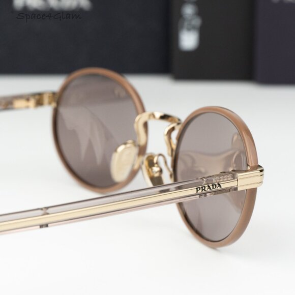 Prada Women Sunglasses Pecan Purple Brown Oval PRB56S 24E20I NEW AUTHENTIC main image 5